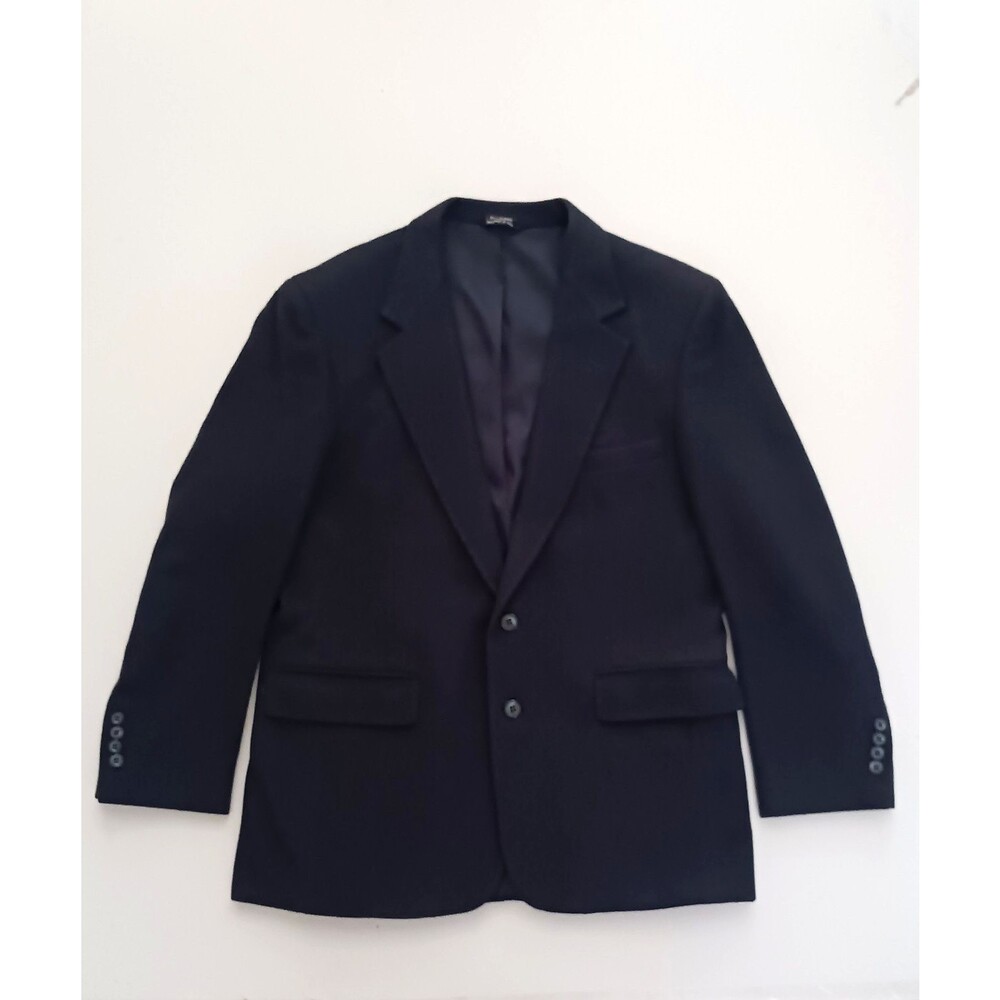 100% Cashmere Navy Blazer John Roberts Classic 2 Button 40R Made in USA